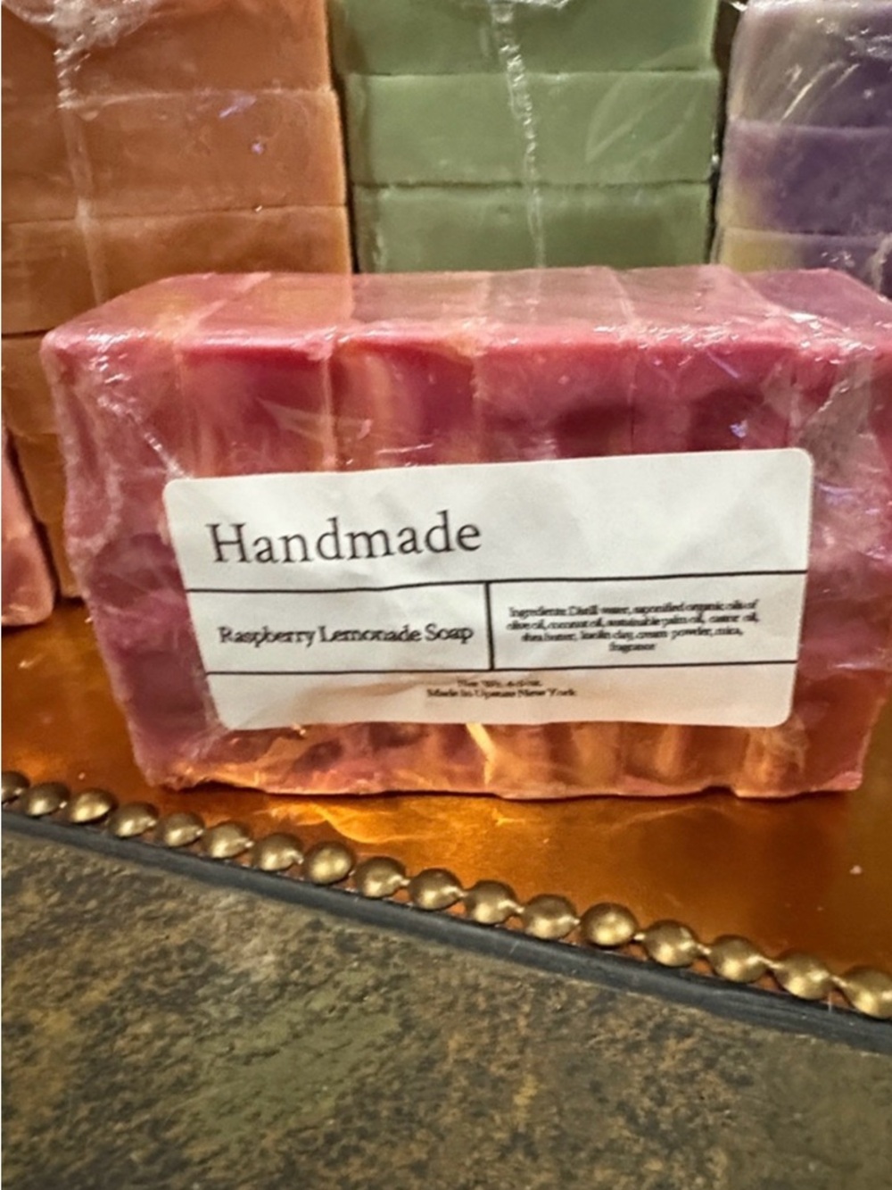 HANDMADE ORGANIC 🍋RASPBERRY LEMONADE SOAP BATH 4-5oz BARS - Picture 2 of 6